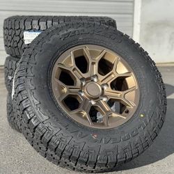 17" Wheels 265/70R17 Tires TRD PRO Toyota 4runner Tacoma Tundra Rims FJ Cruiser Sequoia Lexus GX460 GX470 GX Black Bronze 6x139.7