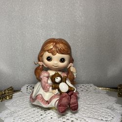 Vintage Lefton Japan Musical Ceramic Doll