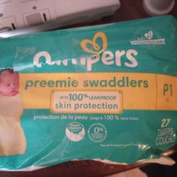 19 Out Of 27 Pack Of Preemie Swaddlers Pampers 