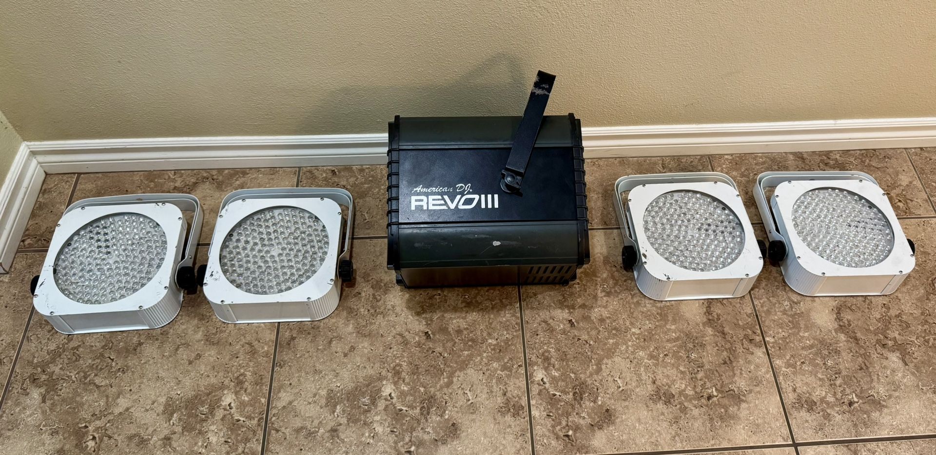 DJ Lighting Bundle – 4× Eternal Lighting FlatParPro-RGBA + ADJ Revo III Moonflower – Tested – Palmdale