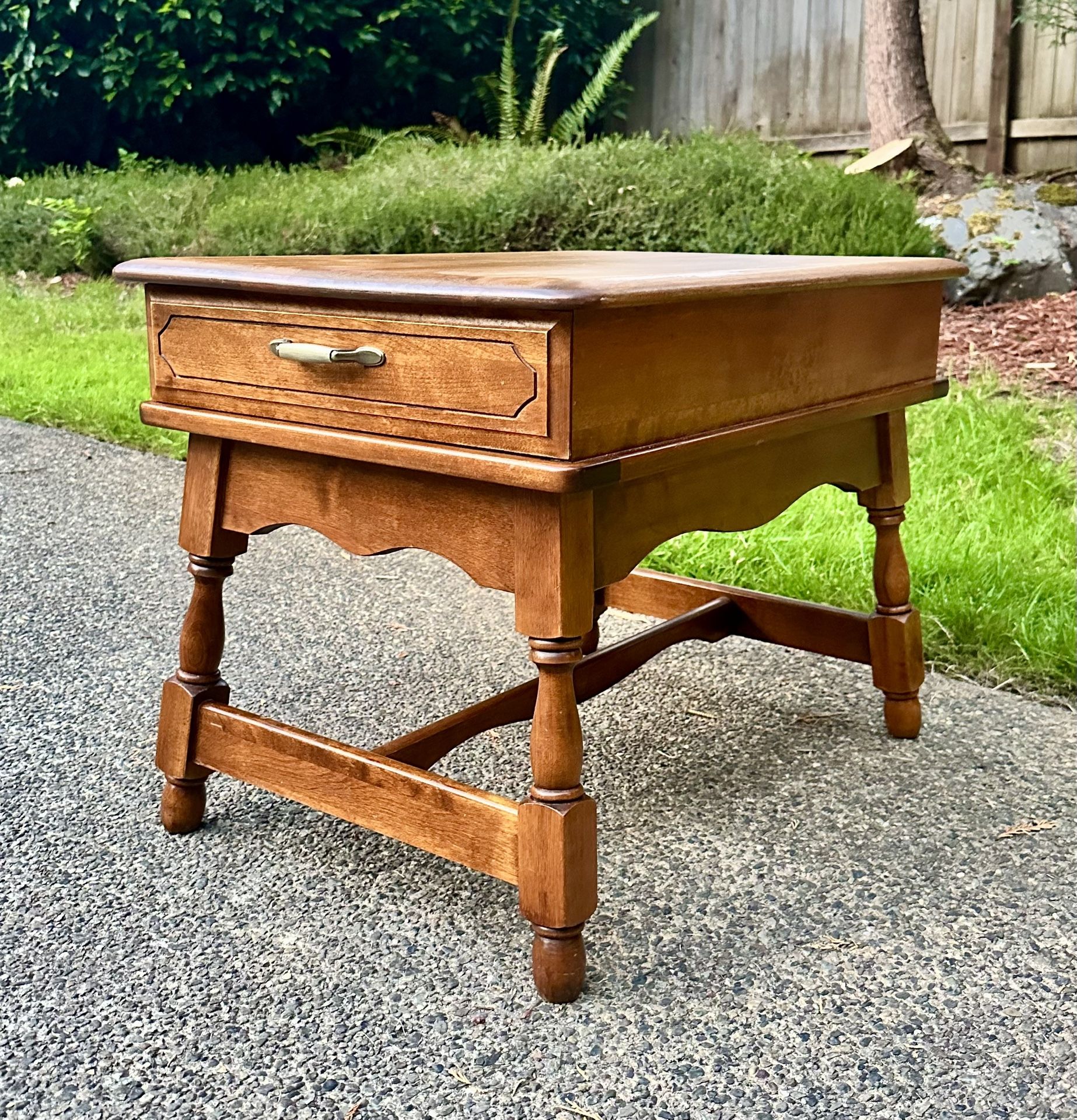 Vintage Solid Maple End or Side Table