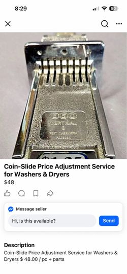 Commercial coin slide dryer and washer