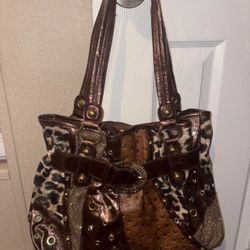 Y2K Cheetah Print Rhinestone Purse