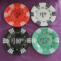 Poker Chip Snack Plates