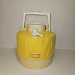 Vintage Thermos 1 Gallon Yellow Cooler Insulated Made in USA Camping Beach Jug