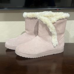 Pink Suede Faux Fur Boots Women’s 10 Target 
