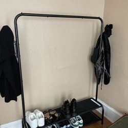 Clothes Rack With Shoe Shelves