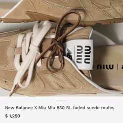 New balance x mid miu 530 sl suede mules