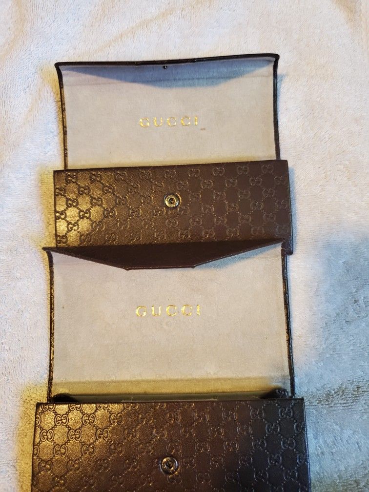 Gucci Tri-fold Eyeglass/sunglasses Cases Set Of 2
