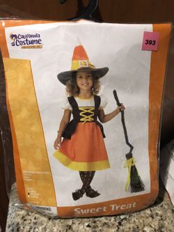 TODDLER GIRLS CANDY CORN WITCH COSTUME