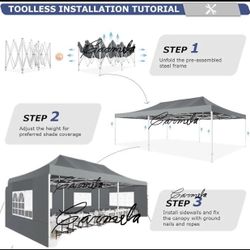 10x20 HEAVY DUTY Pop up  Canopy with sidewalls Commercial  Ten  UPF 50+ All Weather Waterproof Outdoor Wedding Party Tents Canopy Gazebo