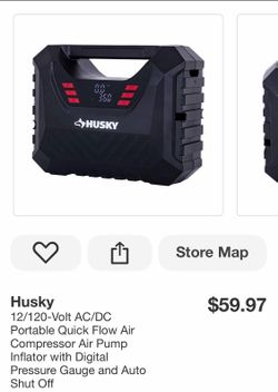 12/120-Volt AC/DC Portable Quick Flow Air Compressor Air Pump Inflator with Digital Pressure Gauge and Auto Shut Off