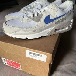 Nike Air Max 90 Summit White/Racer Blue. Brand New In Box. Men’s Size 10. 