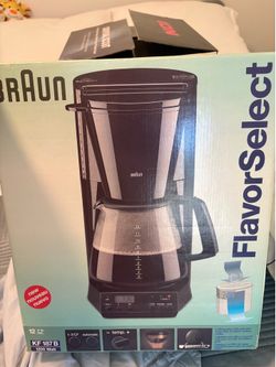 Braun KF187B FlavorSelect 12-Cup Coffeemaker in black.