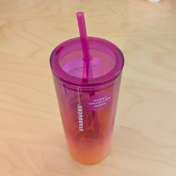 New Starbucks 18 Oz Hawaii Collection Tumbler Ombre Iced Coffee Cup