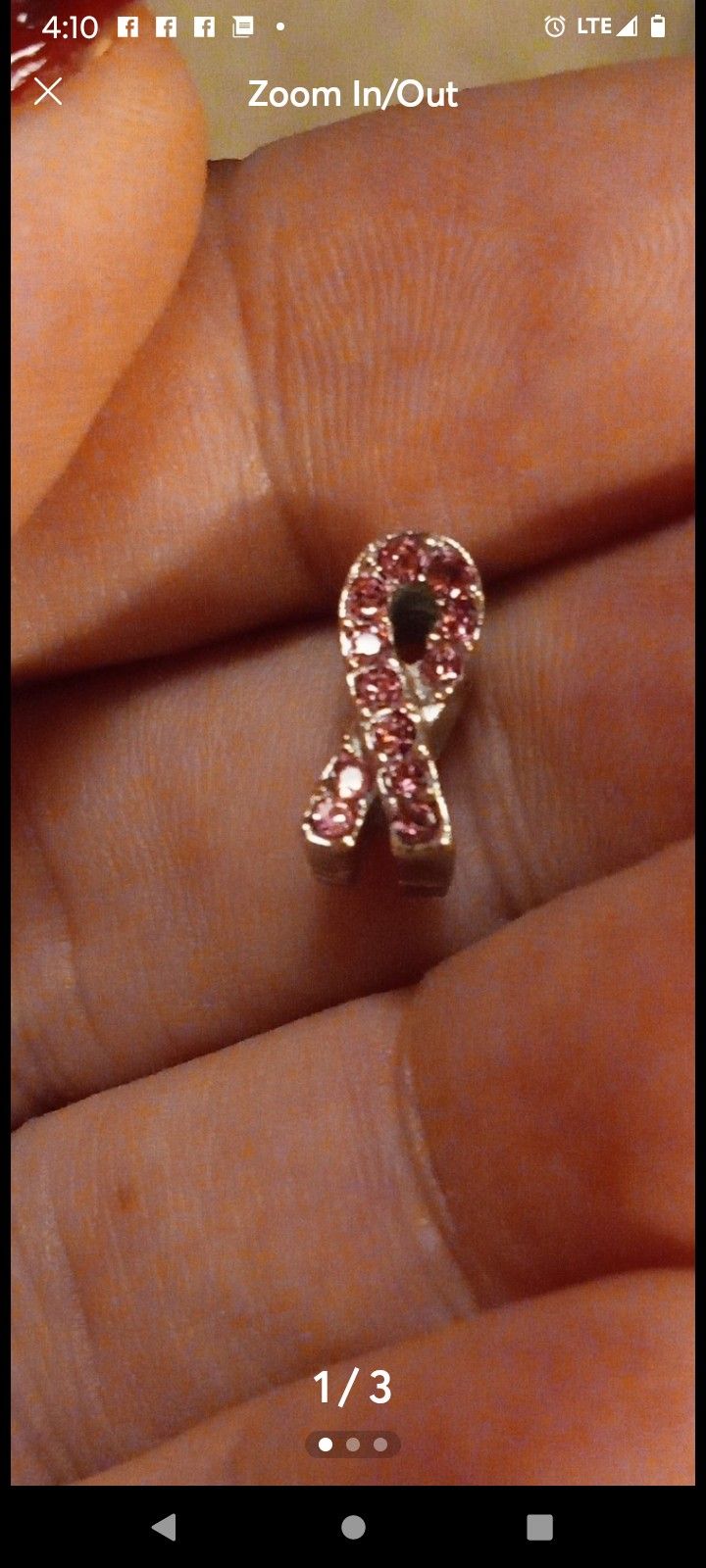 CANCER Ribbon" CHARM BRACELET