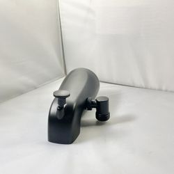 All Metal Tub Spout with Diverter Matte Black, Fits Threaded 1/2" or 3/4" IPS, Tub Faucet with Shower Diverter