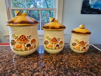 Vintage ceramic kitchen lidded jars
