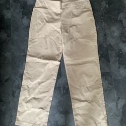 Tan Stretch Pants w/ Front Pockets (size L 12/14)