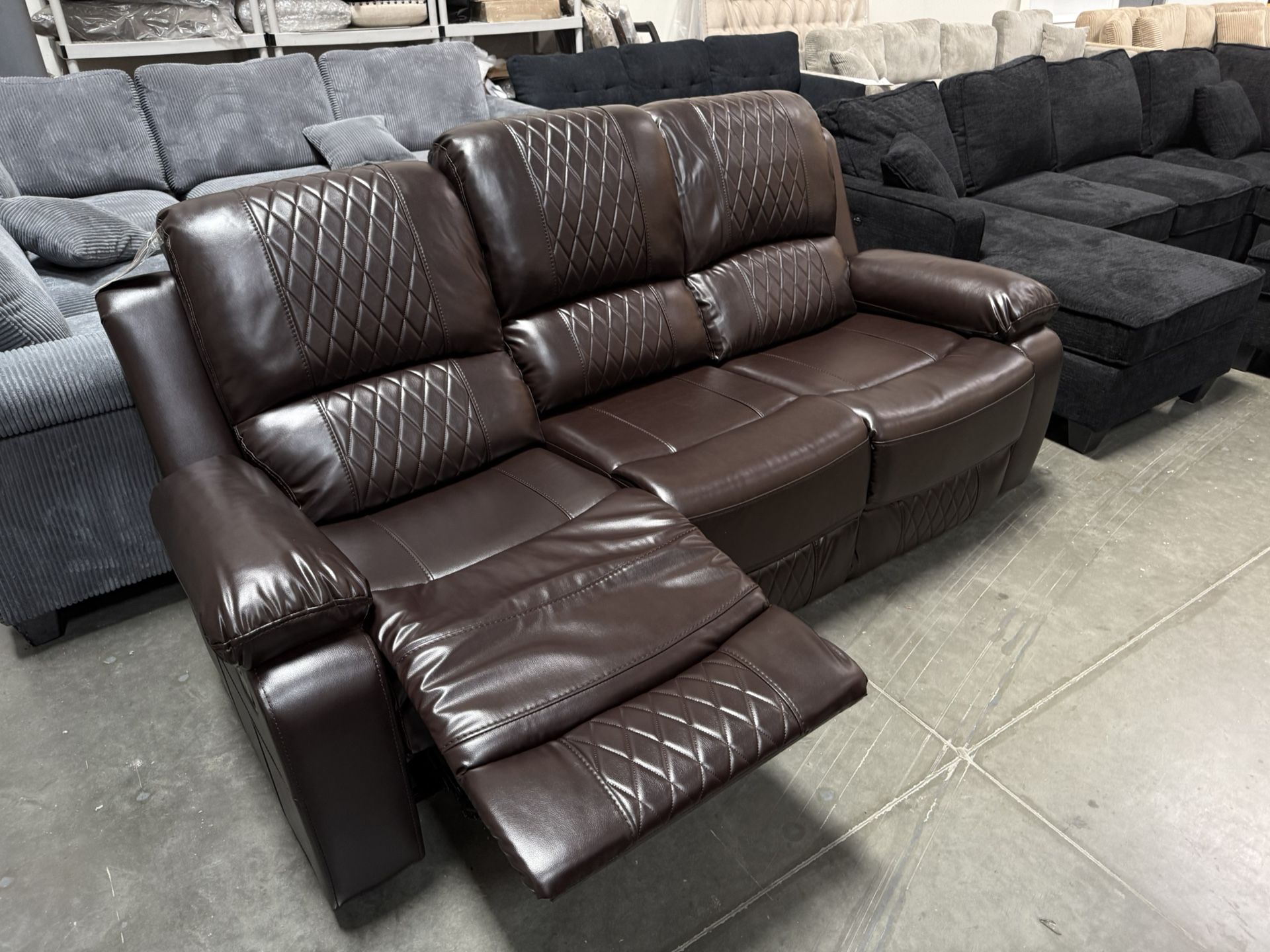 Clearance! Faux Leather Recliner And Loveseat With Cupholders, Recliner Sofa, Recliner Loveseat With Center Console, Leatherette Recliners, Sofa Couch