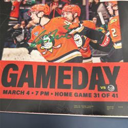 Anaheim Ducks Ian Moore Game Day Program Autographed