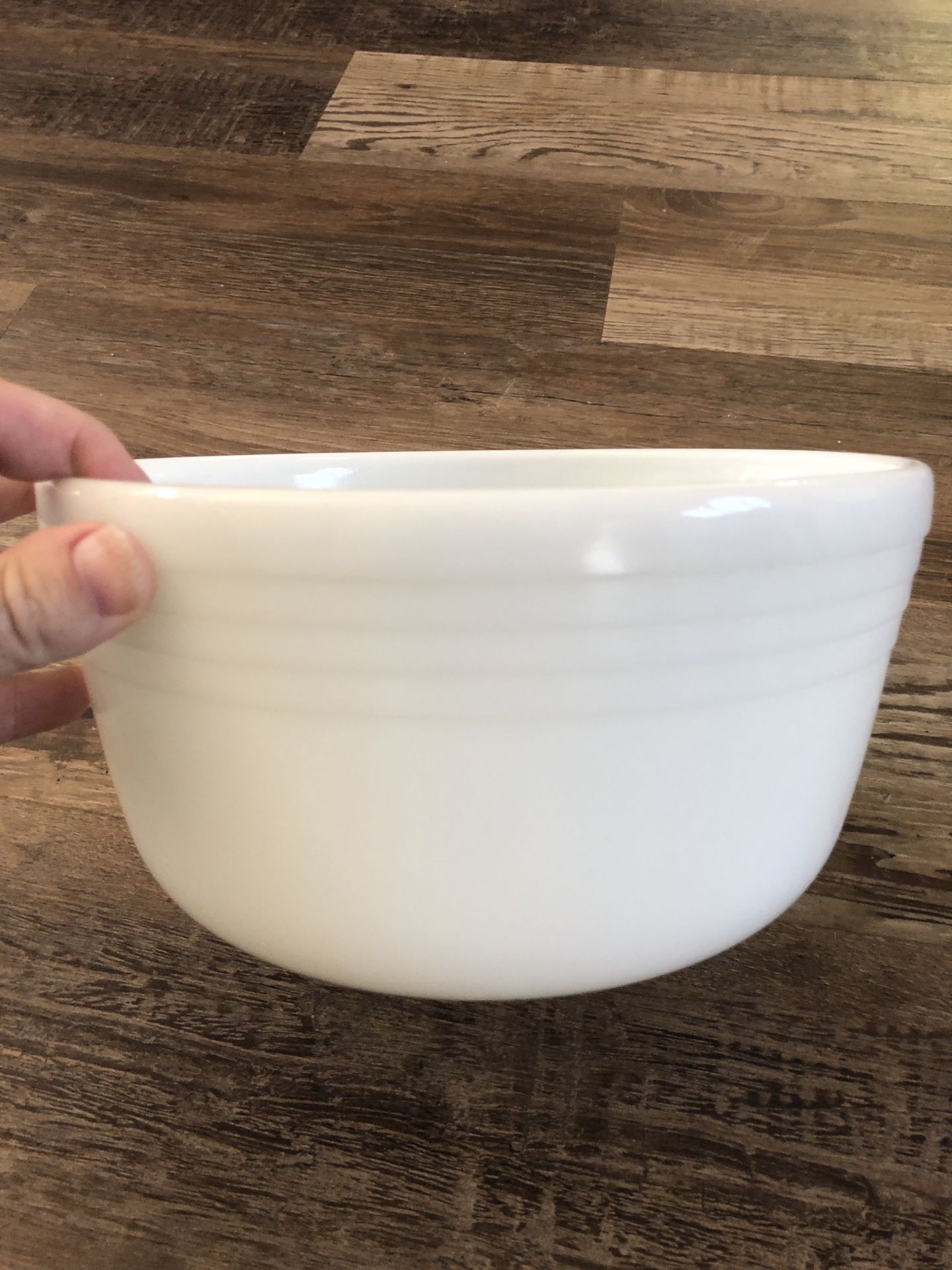 Big Pyrex milk glass bowl