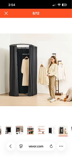 Fitting Room, Portable Dressing Room with Thick Polyester Curtains, Privacy Space with Shading Curtain and a Hook, for Boutique, Mall, Tailor's Store 