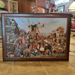 MCM FRAMED  OIL ON CANVAS "THE CRIB" 