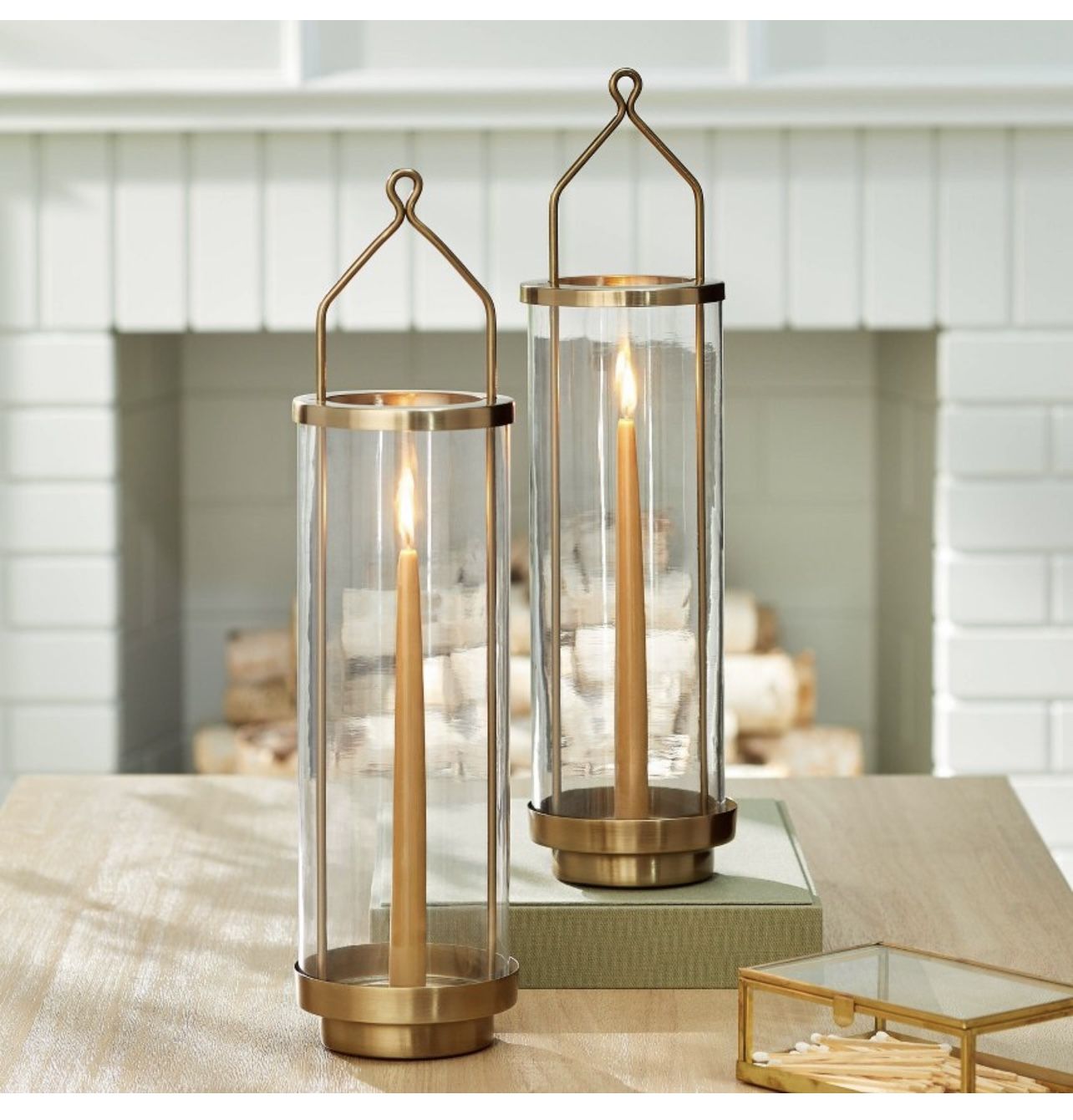 17" Glass & Brass 1ct Taper Candle Sconce Antique Finish - Hearth & Handâ„¢ with Magnolia