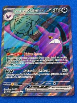 Pokémon TCG - Team Rocket’s Crobat ex 217/182 Full Art | Destined Rivals | Near Mint