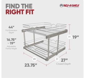 Pull out metal shelf