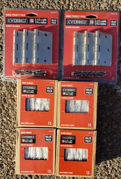 Everbilt 3 1/2in. with 1/4in. Or 5/8in. Radius Satin Nickel Finish Interior Door Hinges