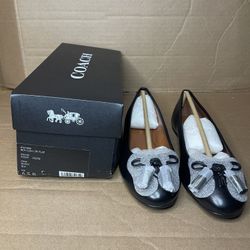 Bea Black Leather Flats