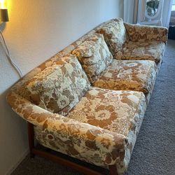 Mid-Century Flower Pattern Couch – $500