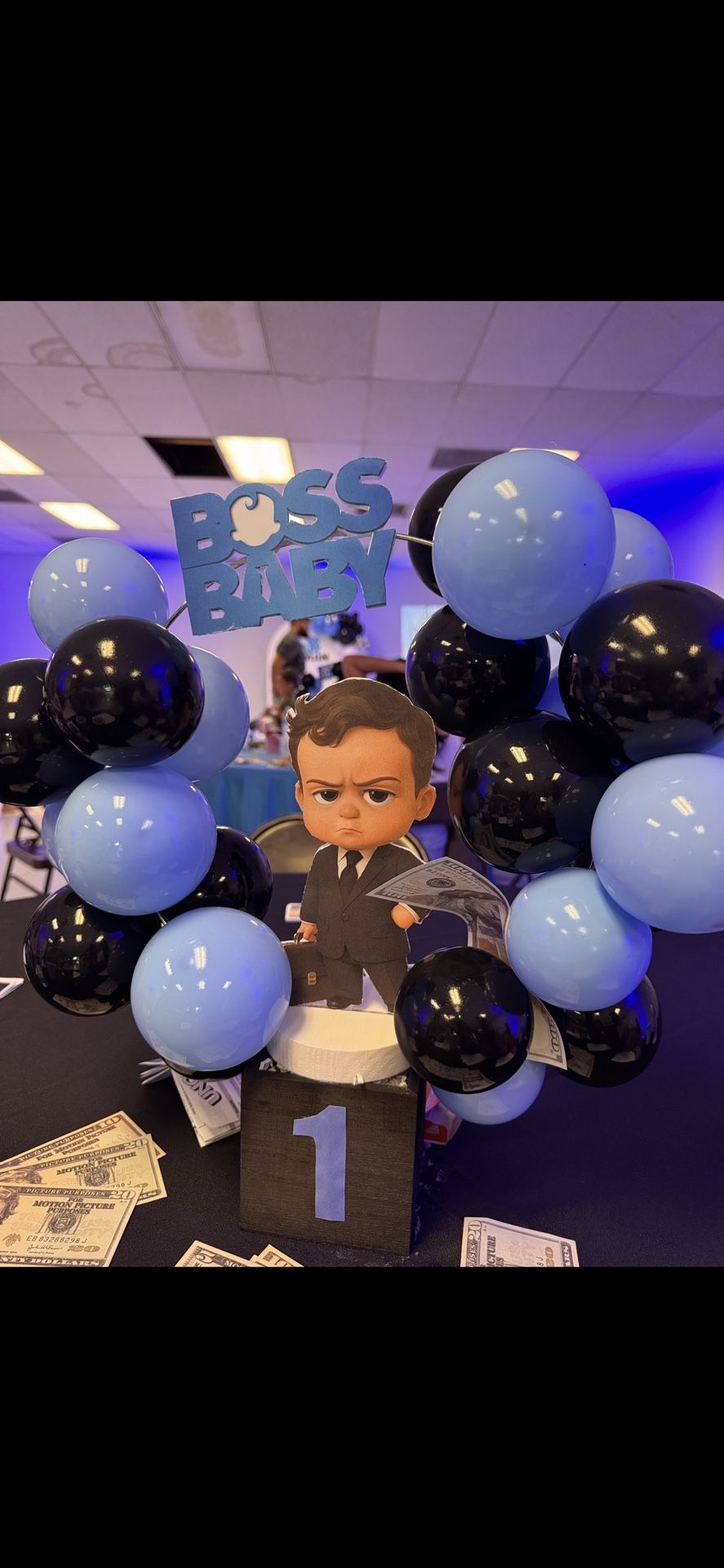 Boss baby Center Pieces, Custom, Back drop