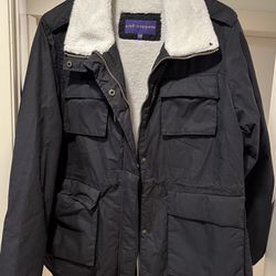 Madden girl xl navy Sherpa Lined Navy Inside Quilted Canvas Jacket