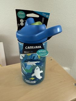 New CamelBak Eddy+ Kids Insulated BPA-Free Bottle, 14oz, Shark, Blue