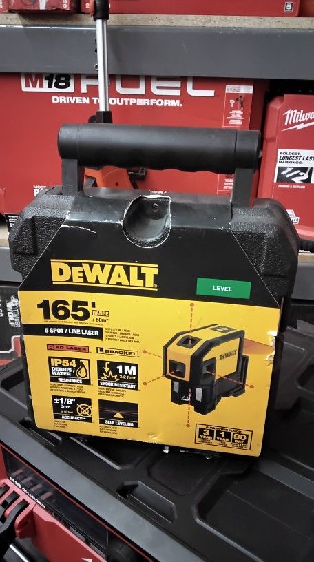 DEWALT 165' RANGE/ 50M* 5 SPOT/ LINE LASER