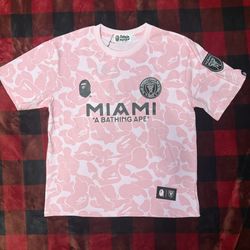 BAPE x Inter Miami pink camo tee 