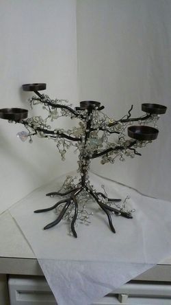 Vintage unmarked white pepperberry candelabra