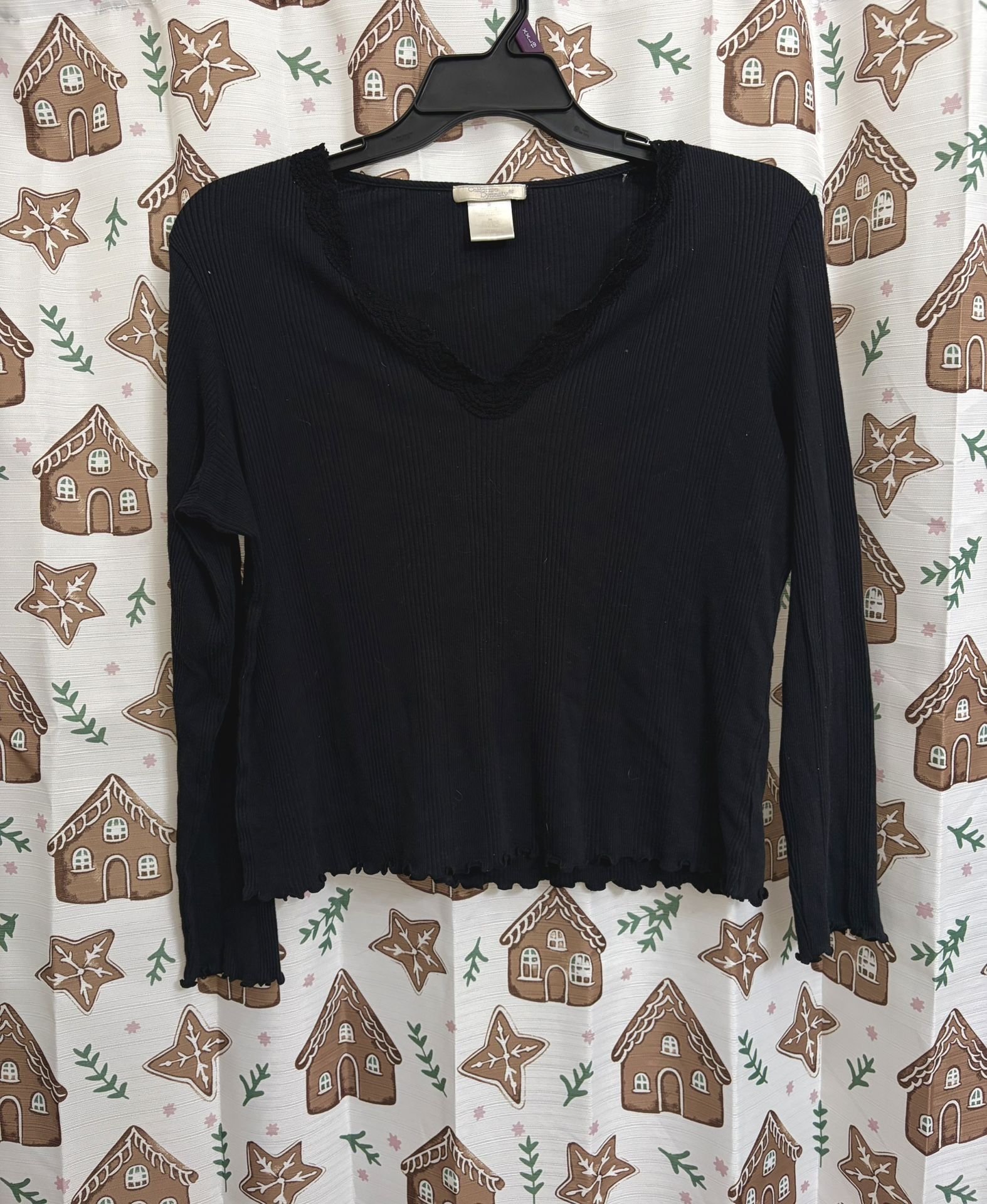 vintage black long sleeve top
