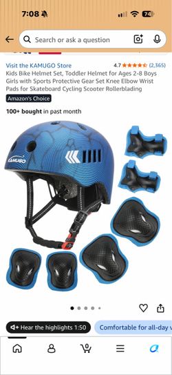 KAMUGO Kids Bike Helmet & Protective Gear Set