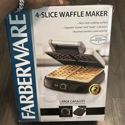 Farberware 4-Slice Waffle Maker – Nonstick, Adjustable Browning