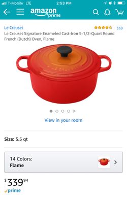 Le Creuset 2 qt Round Flame Orange Enameled Cast Iron Signature