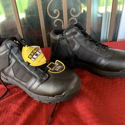 Original SWAT Men's Metro Air 5" Side Zip Black Leather Boots 123101 Size 14