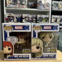 EXCLUSIVE LE Mary Jane & Gwen Stacy Funko Pops #1260 #1275 Spider-man Marvel