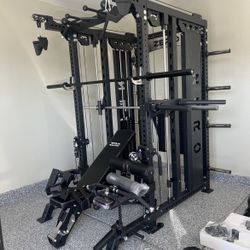 ‼️FREE DELIVERY/INSTALLATION ‼️Smith Machine 500 | Adjustable Bench | 245lb Cast Iron Olympic Weights | 7ft Olympic Bar | Fitness | Gym Equipment 