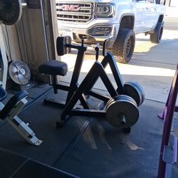 Gym Quality Seated Chest Back Roll / Comes With 4 - 35s Olympic Plates/ Pick Up Only