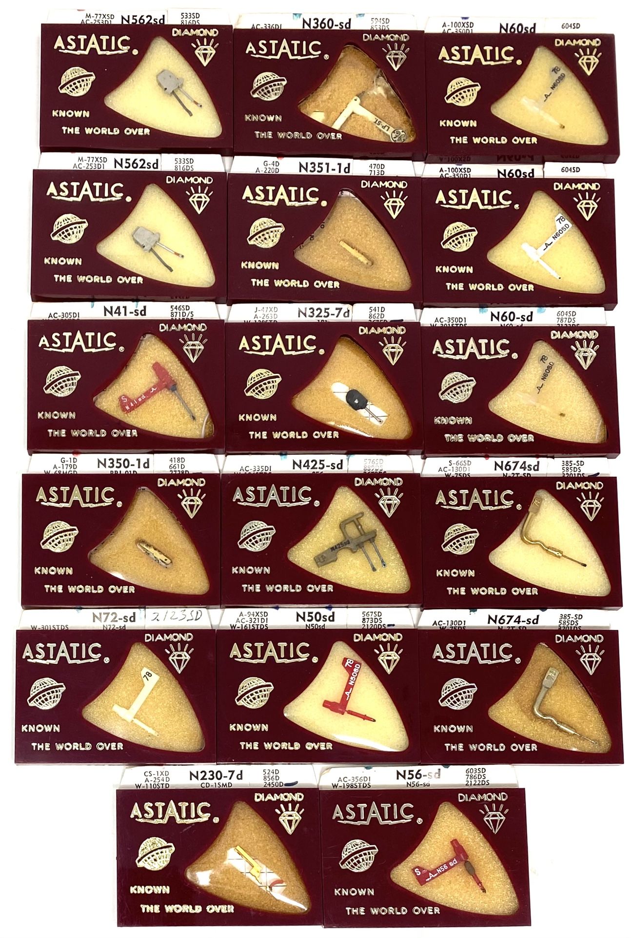 READ - Lot of 17 Astatic Diamond Needles for LP/78