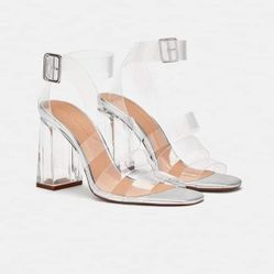 Zara Vinyl Heels (new with tags), size 6.5/37